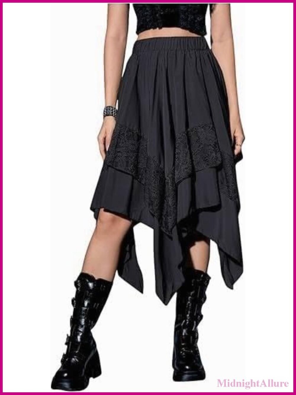 Women's Renaissance Fairy Skirt High Low Asymmetrical Midi Rayon